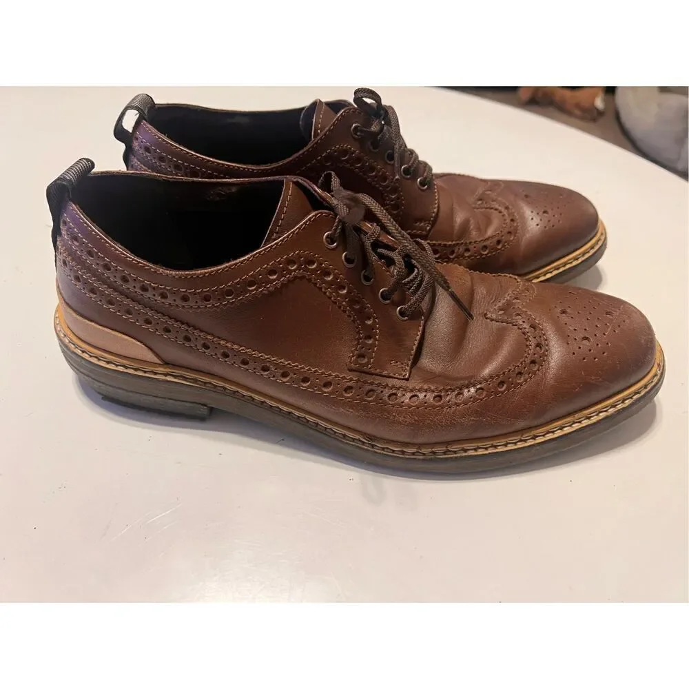 Cole Haan Men's Size 8 Davidson Wingtop Oxford Shoe Brown Tan Office Dressy